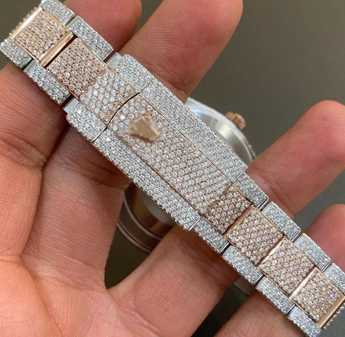 Rolex Oyster Perpetual (Plain Jane) (Moissanite) (Swiss Movement)