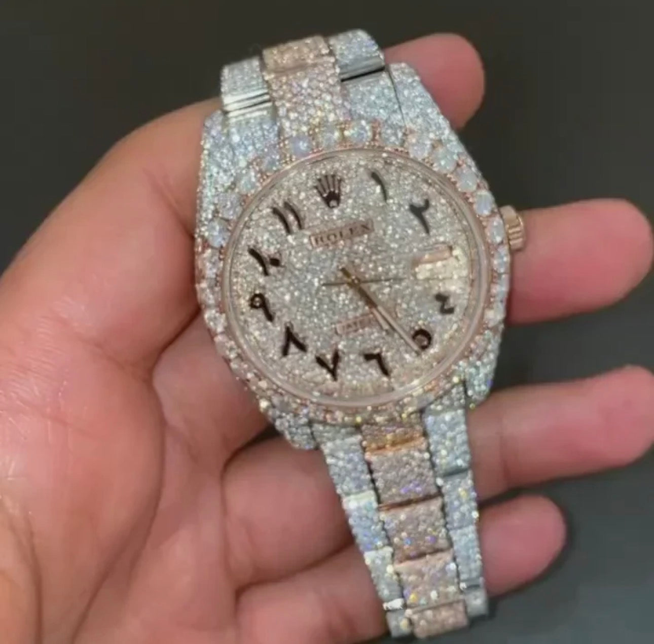 Rolex Oyster Perpetual (Plain Jane) (Moissanite) (Swiss Movement)