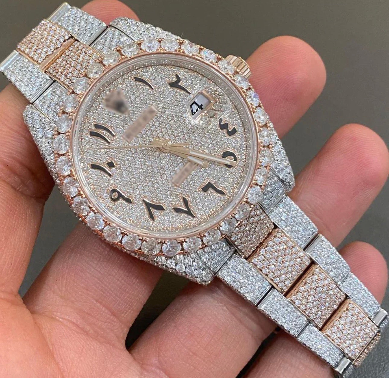 Rolex Oyster Perpetual (Plain Jane) (Moissanite) (Swiss Movement)