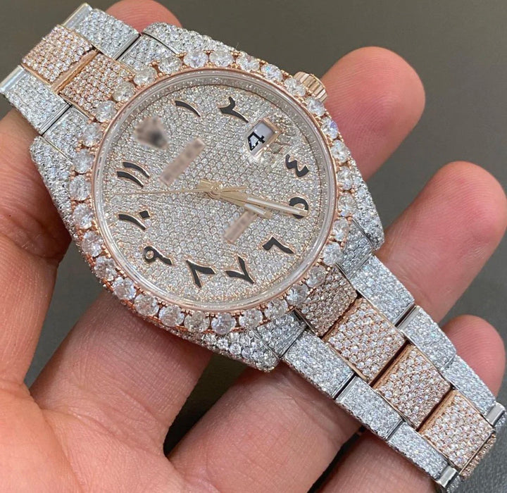 Rolex Oyster Perpetual (Plain Jane) (Moissanite) (Swiss Movement)