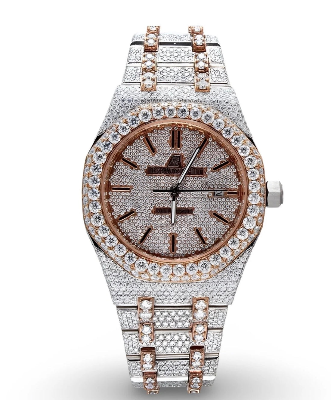 Audemars Two Tone Rose Gold Moissanite Watch