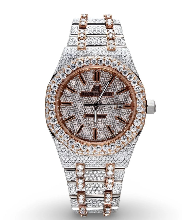 Audemars Two Tone Rose Gold Moissanite Watch