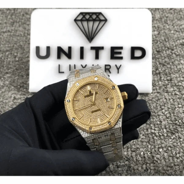 Audemars Piguet Royal Oak “Iced Out Yellow Gold Swiss” 15400SR.OO.1220SR.01 Premium Duplicate