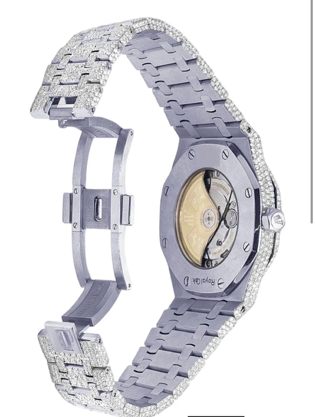 Audemars Piguet Black Dial VVS Moissanite Diamond Watch