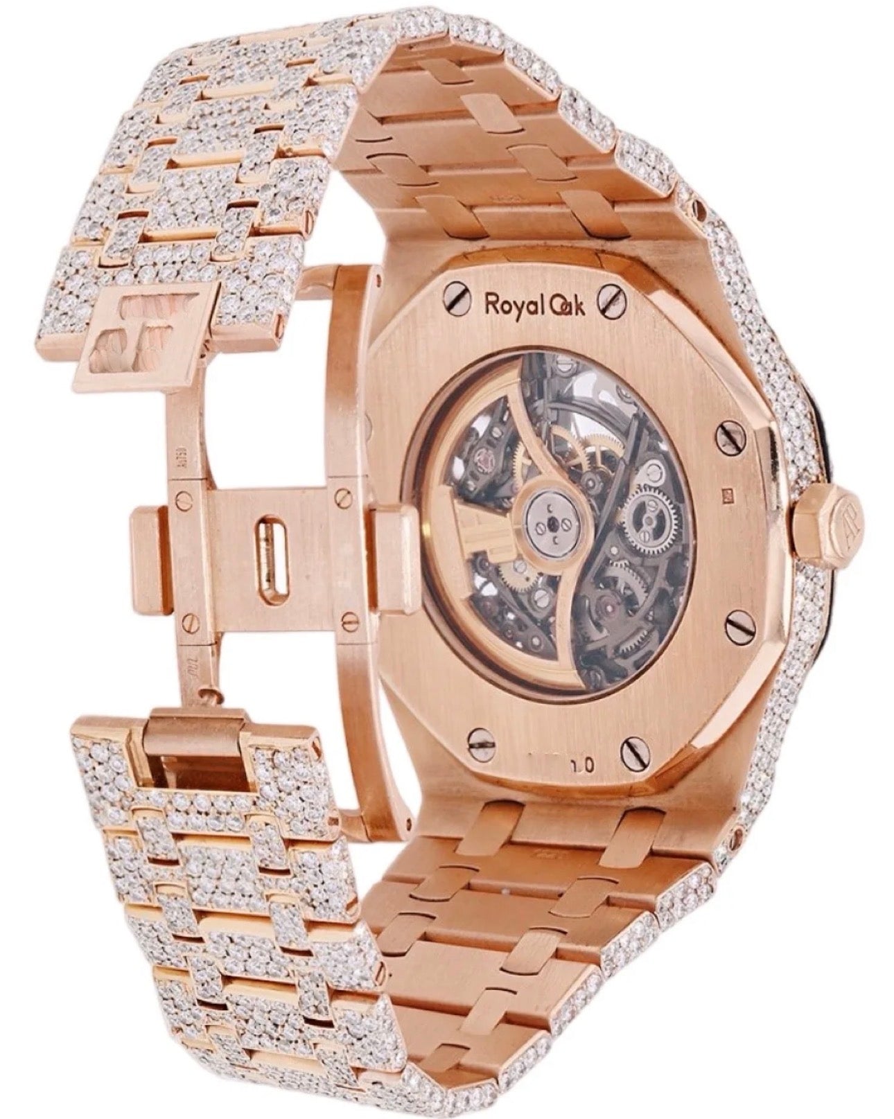 Iced out Audemars Piguet “Skeleton “ Rose Gold