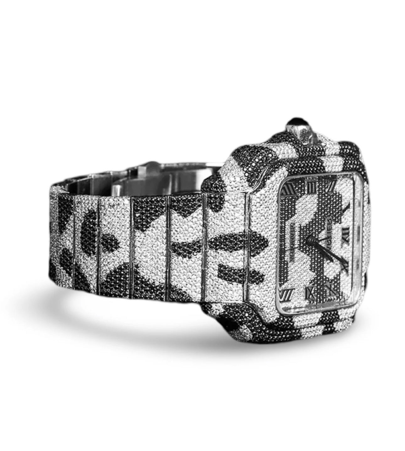 Cartier Moissanite Watch Black And White