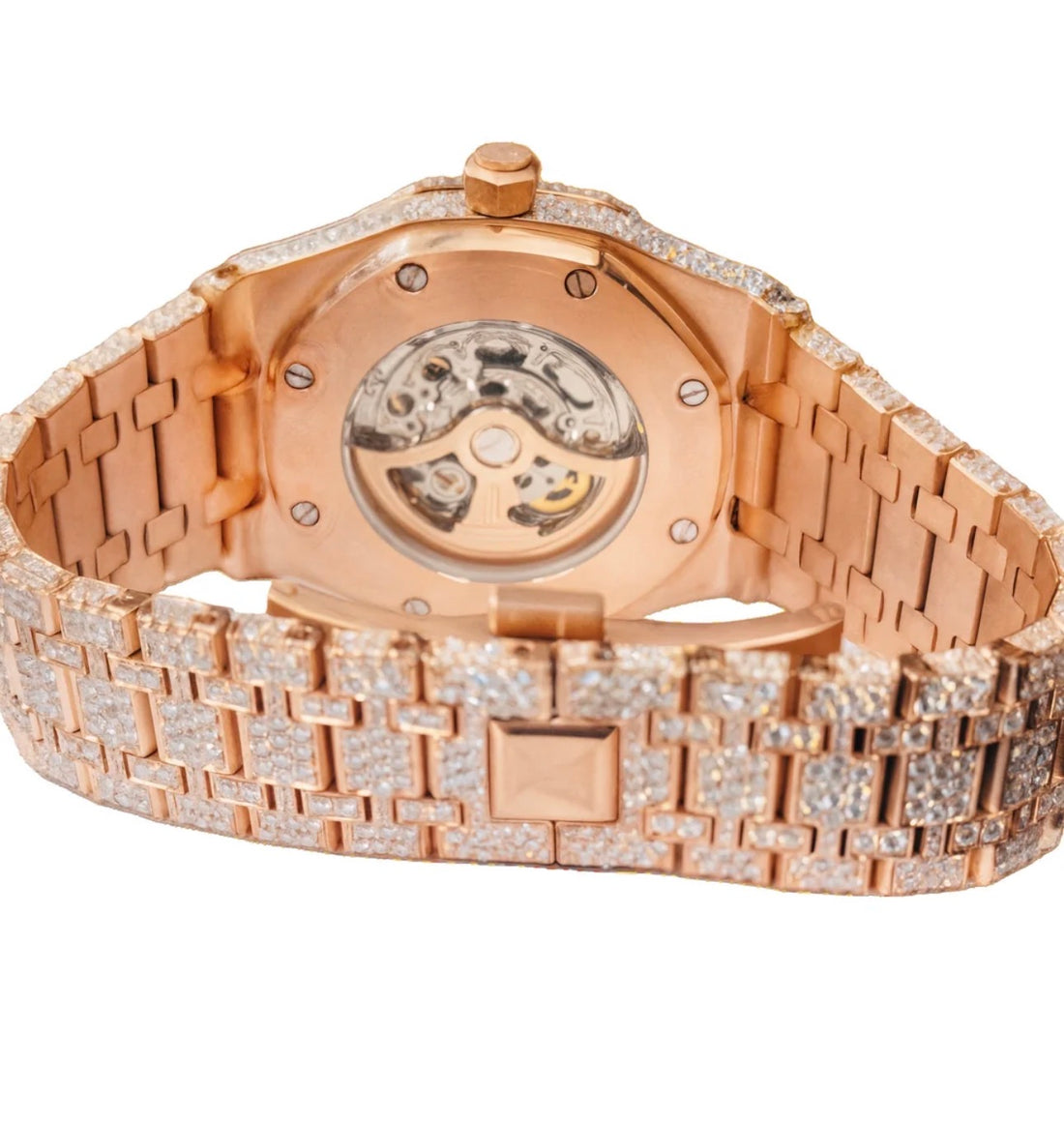 Audemars Piguet Royal Oak Skeleton Iced Out – Rose Gold