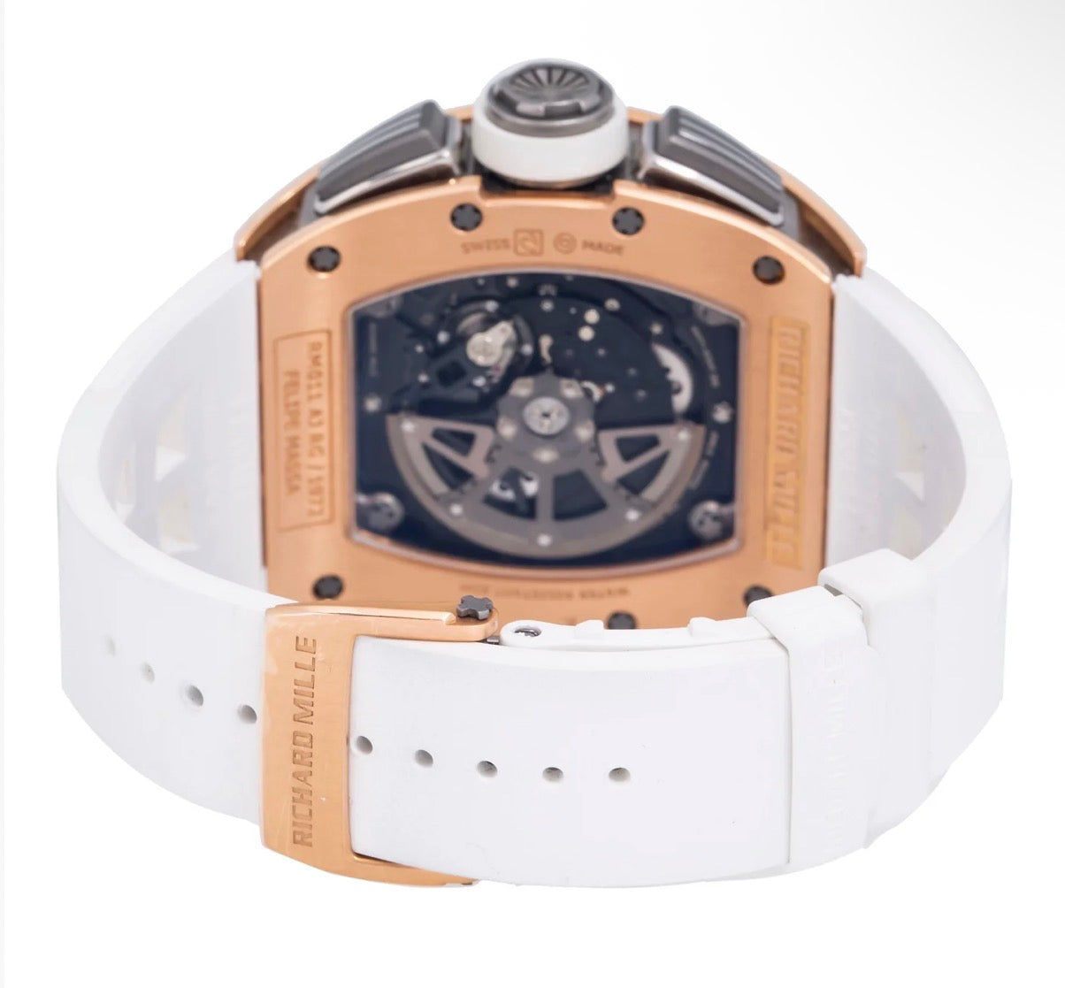 RICHARD MILLE RM 011-FM FELIPE MASSA CHRONOGRAPH TRANSPARENT DIAL WITH WHITE RUBBER BRACELET