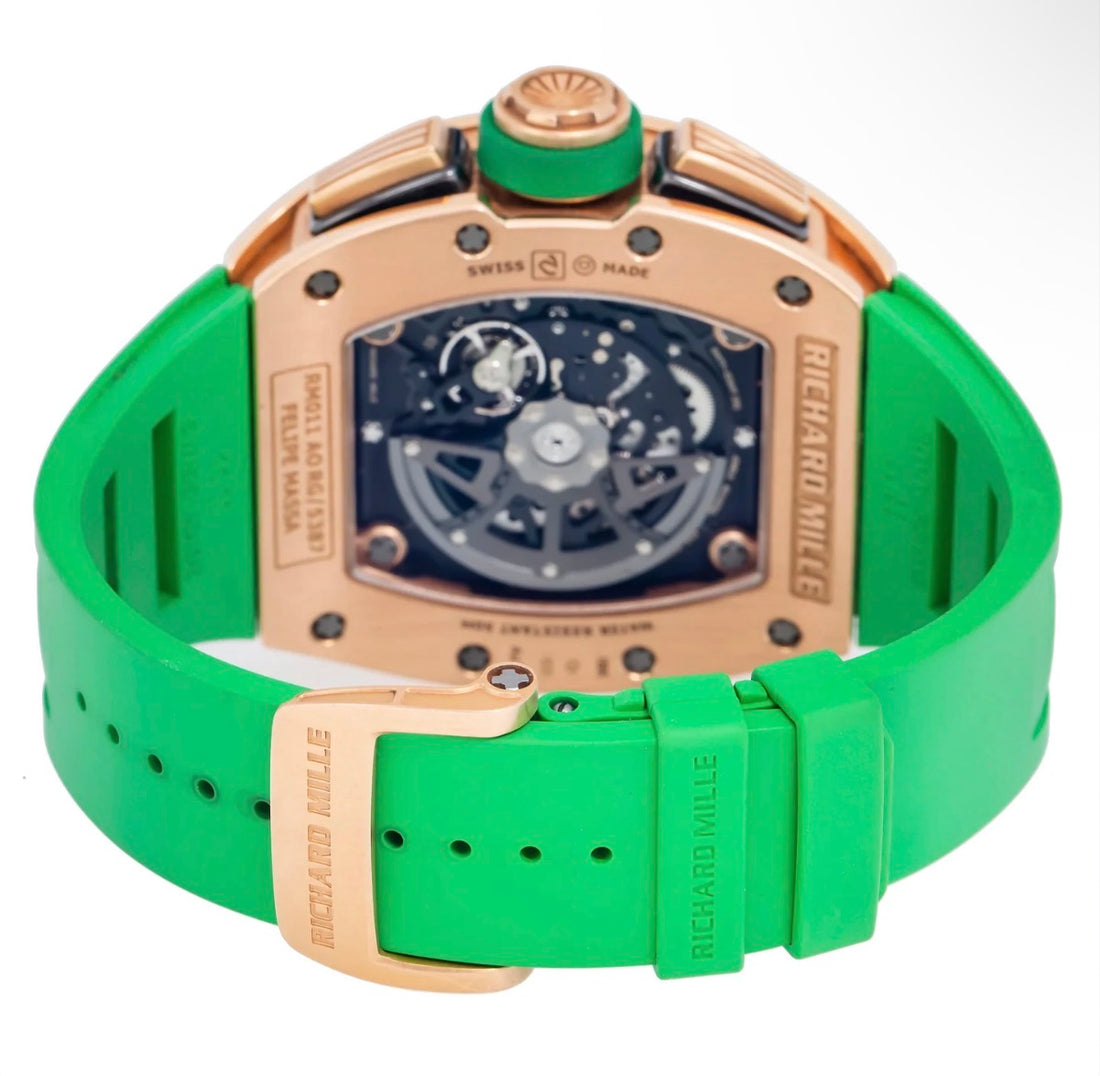 RICHARD MILLE ROBERTO MANCINI RM 011 TRANSPARENT DIAL WITH GREEN RUBBER BRACELET