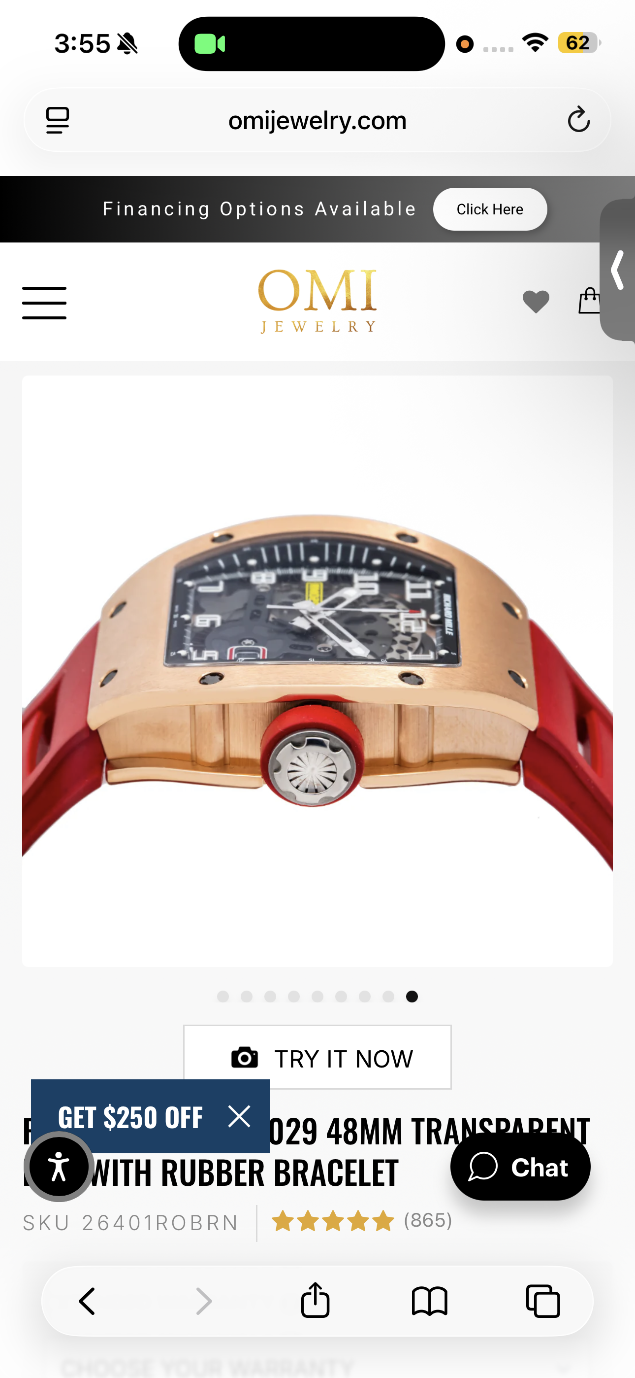 RICHARD MILLE RM029 TRANSPARENT DIAL WITH RUBBER BRACELET