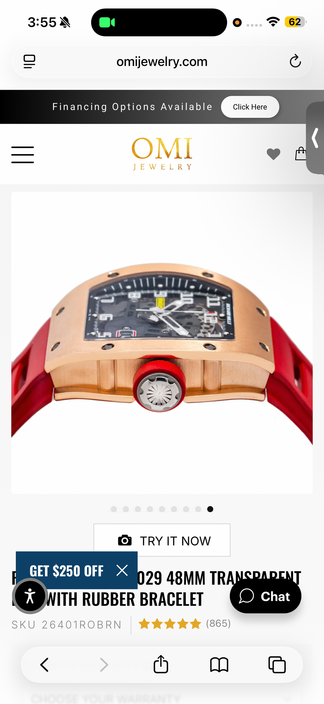 RICHARD MILLE RM029 TRANSPARENT DIAL WITH RUBBER BRACELET