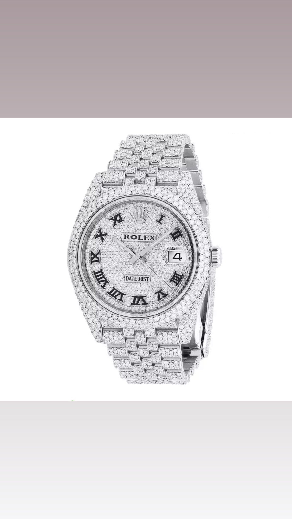 Rolex Datejust Fully Iced Out Bustdown (Roman Dial)