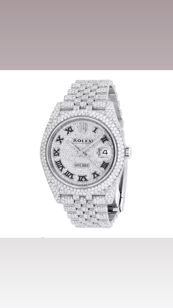 Rolex Datejust Fully Iced Out Bustdown (Roman Dial)