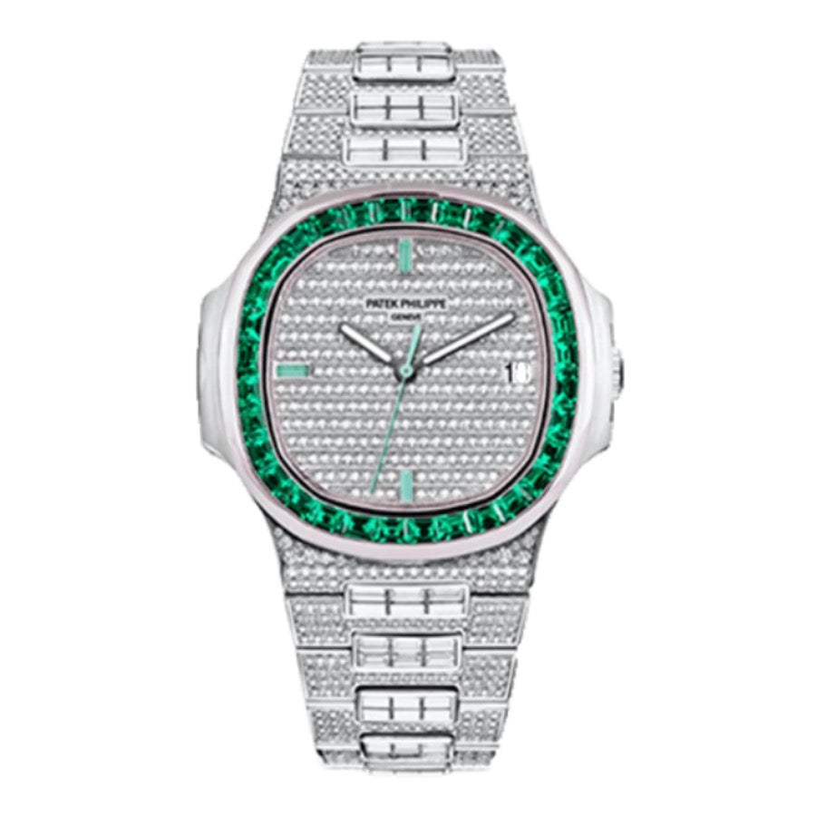 Patek Philippe Nautilus 5711/1300A Emerald Bezel- (Moissanite)