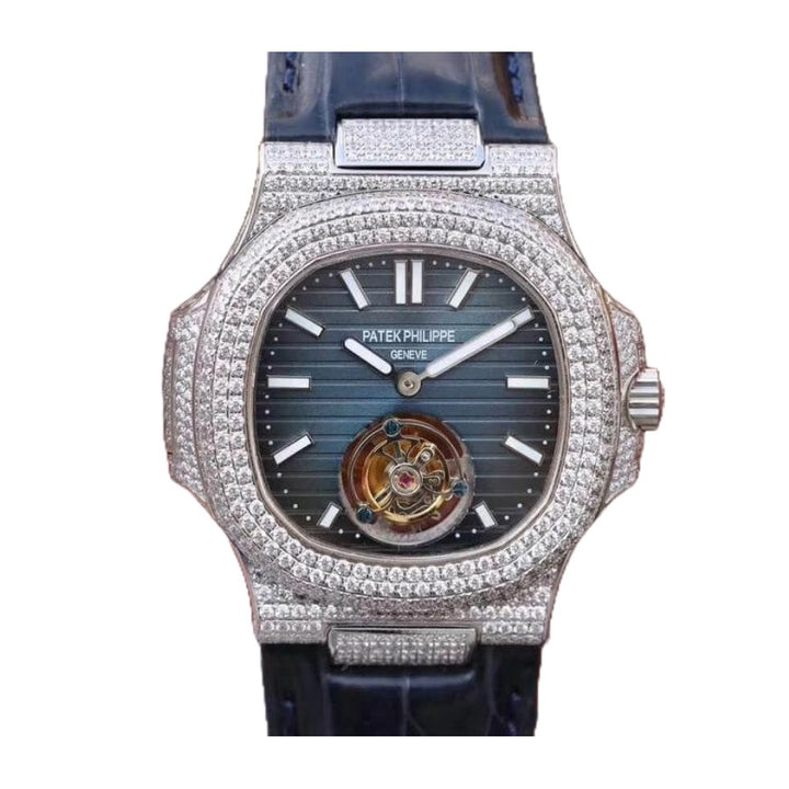 Patek Philippe Nautilus 5711 Tourbillon Jumbo Blue Dial- (Moissanite)