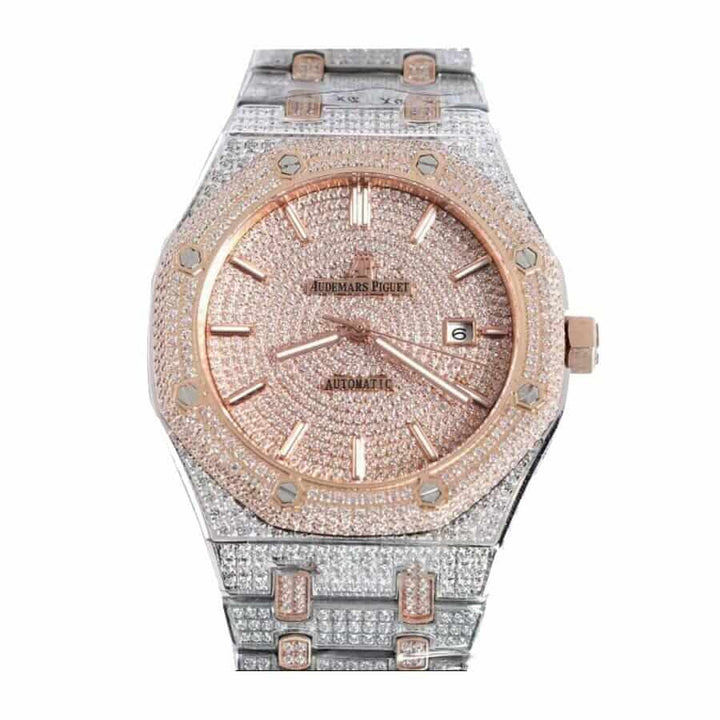 AP Royal Oak Iced Out Swiss Two-Tone 15400SR.OO.1220SR.01 Master Replica 1:1