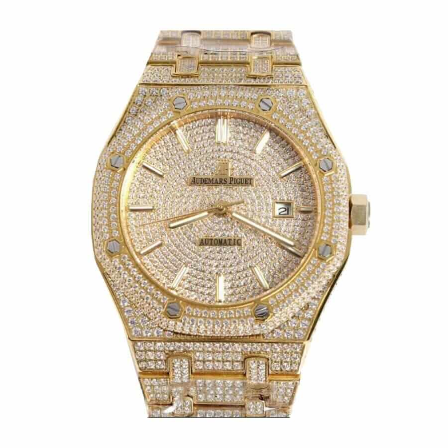 Audemars Piguet Royal Oak 15400SR.OO.1220SR.01 “Fully Iced Out Swiss” Elite Clone Edition