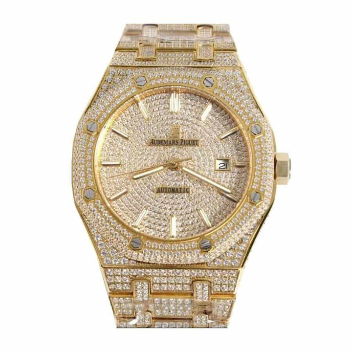 Audemars Piguet Royal Oak 15400SR.OO.1220SR.01 “Fully Iced Out Swiss” Elite Clone Edition